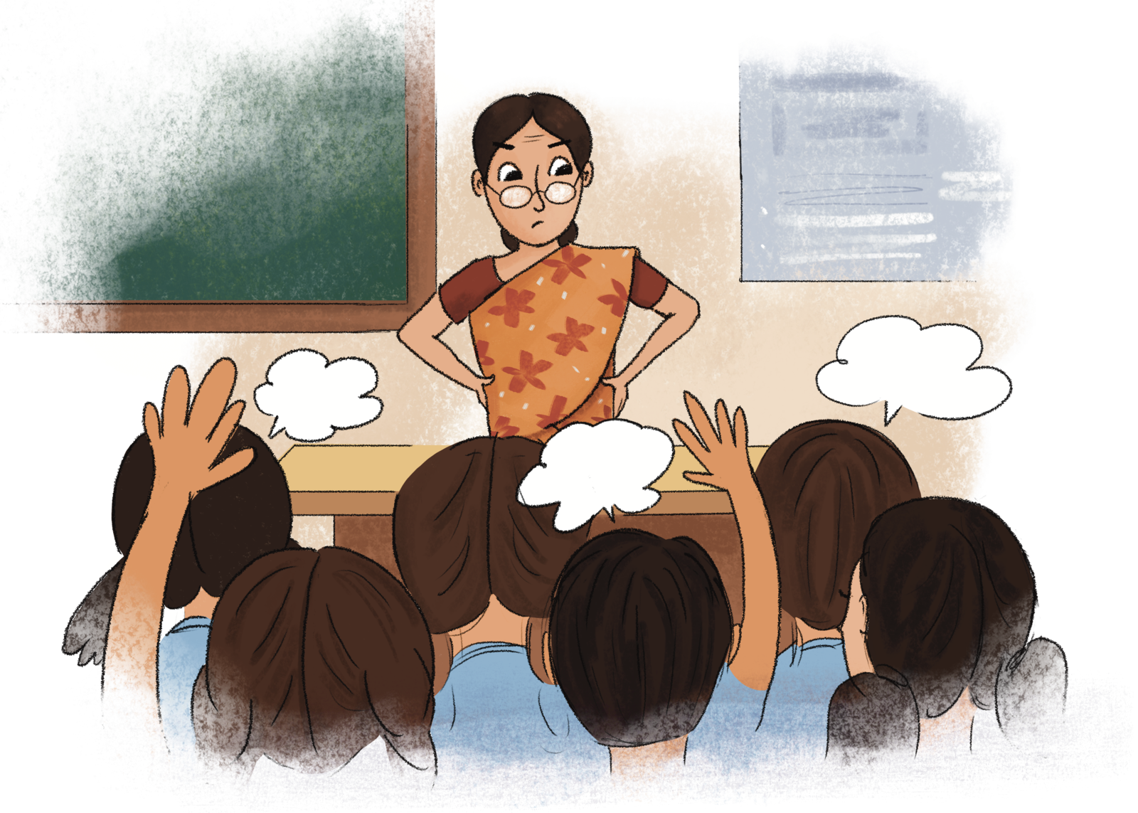 Classroom learning and inquiry illustration