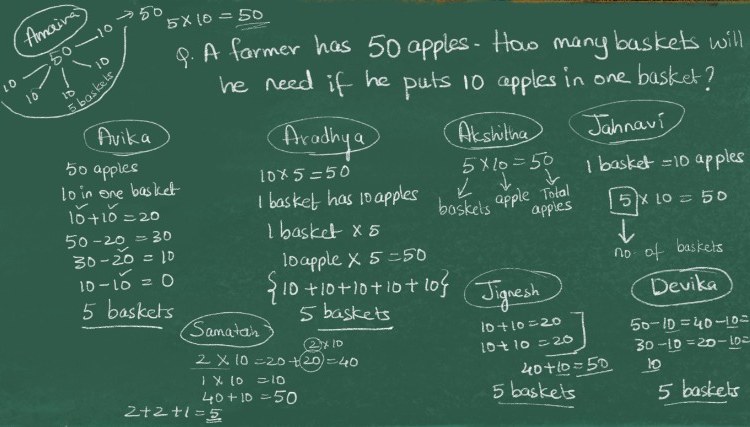 A child's reasoning written out on a worksheet